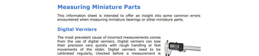 Measuring Miniature Parts Information