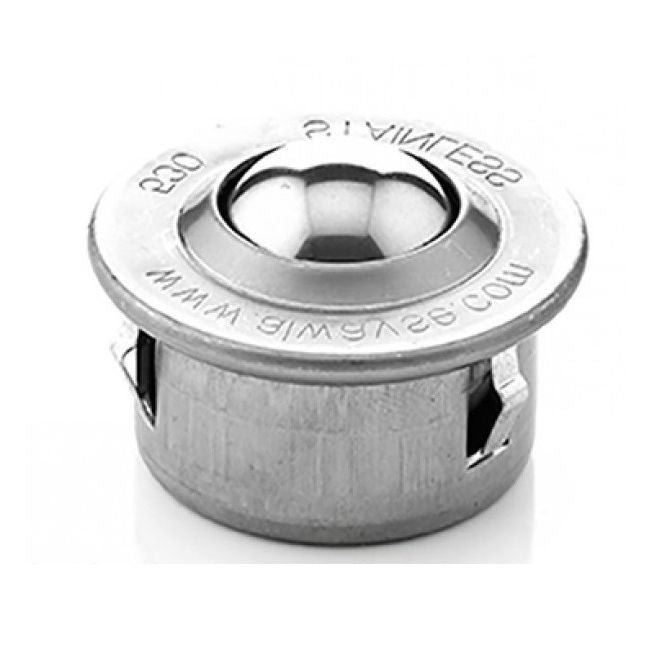 1163537 | BTU0060-010-F-SS --- Flange Mount Ball Transfer Units - 55 kg - 6.7x24 mm - Stainless Steel AISI 420C and Zinc Plated Mild Steel