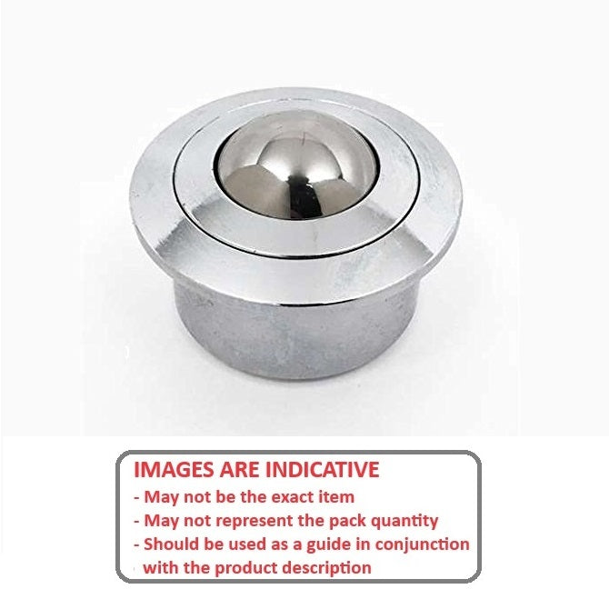 1191471 | BTU0120-010-F-SS-HD --- Flange Mount Ball Transfer Units - 120 kg - 9.8x36 mm - Stainless Steel AISI 420C and 303 Grades