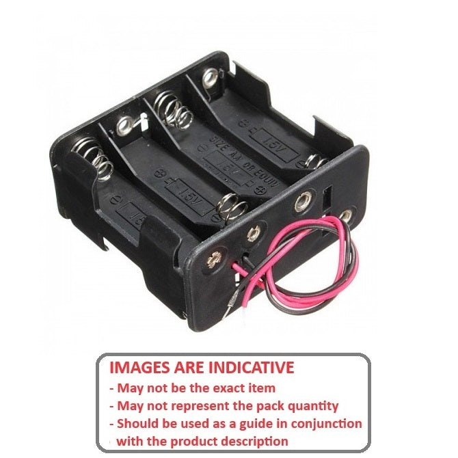 1000024 | BAT-HOL-AA-08-4SB (2 Pcs) --- Holders Battery Accessories - AA Battery Holder 8 x AA -2 Rows of 4- - 58 x 60 x 30 - Delrin