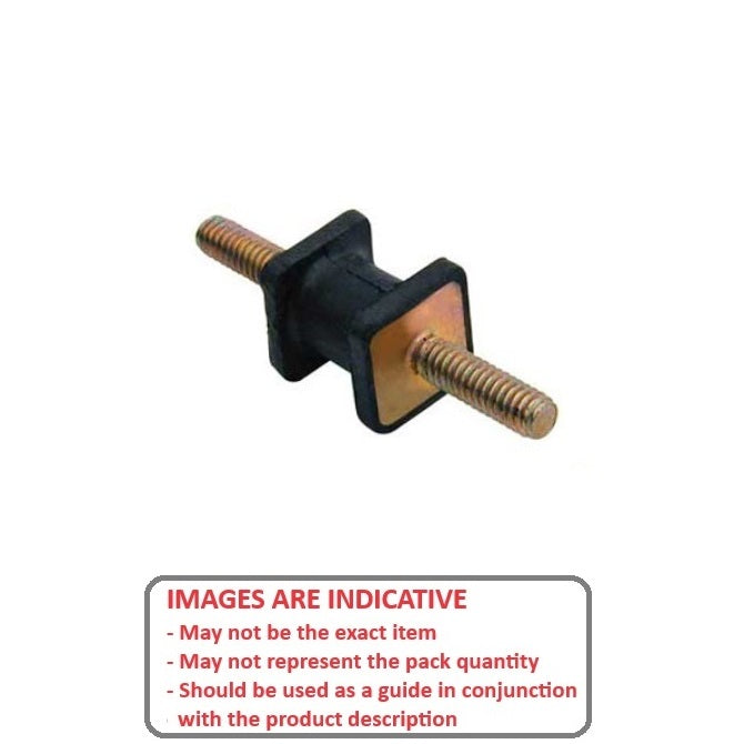 1100871 | CMM013-14-042C-R60SQ --- Square Base Bobbin Mounts - 12.7x14.3 mm - 8-32 UNC - 32 TPI - - Natural Rubber