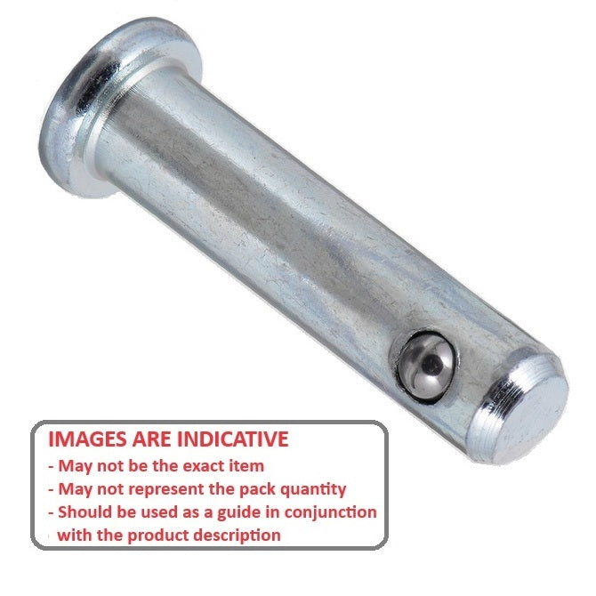 1073328 | BLP-064-0572-CZ --- Clevis Pins - 6.35x57.15x63.5 mm - Zinc Plated Low Carbon Steel