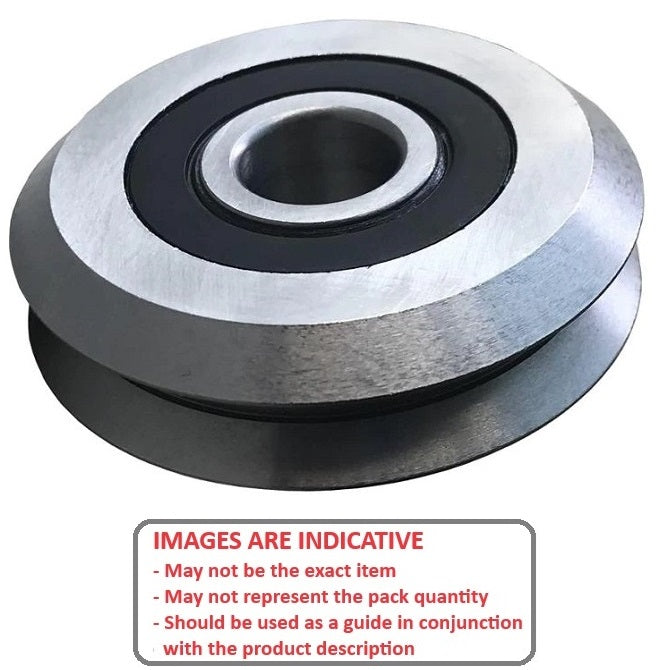 1037767 | SMR19.558-4.762-YY-VP-3.810 --- Plain Guide Wheels Dual Vee - Guide Wheel Size Reference 1 - 19.558x7.938 mm - Stainless Steel AISI 440C