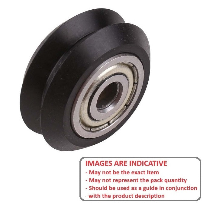 1037830 | MR24.300-5.000-ZZ-VP-4.800 --- Plain Guide Wheels Dual Vee - Guide Wheel Size Reference 1 or 2 24.3x5 mm - Chrome Steel SAE 52100 with Economy Plastic Vee
