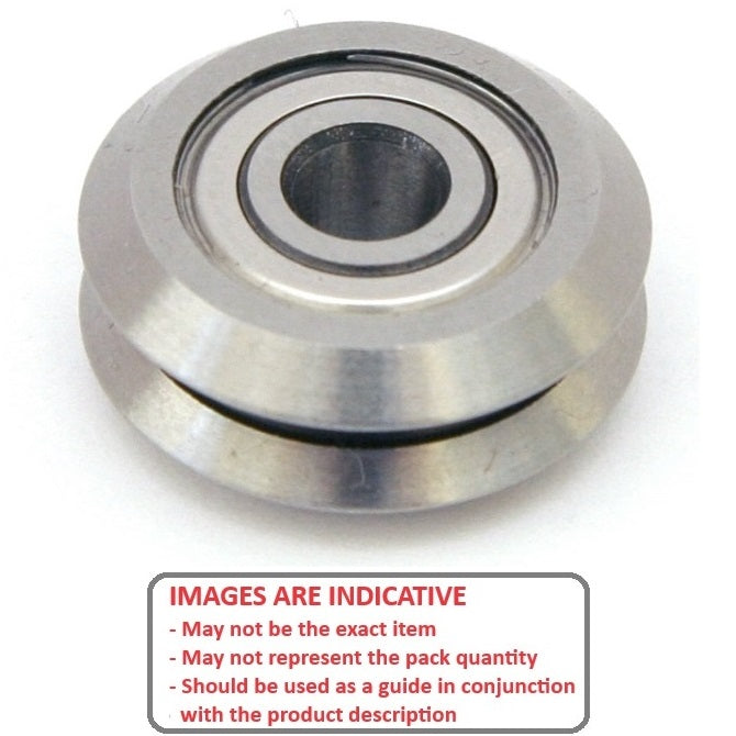 1046298 | MR45.720-12-ZZ-VP-8.128 (10 Pcs) --- Plain Guide Wheels Dual Vee - Guide Wheel Size Reference 3 - 45.72x15.875 mm - Chrome Steel SAE 52100