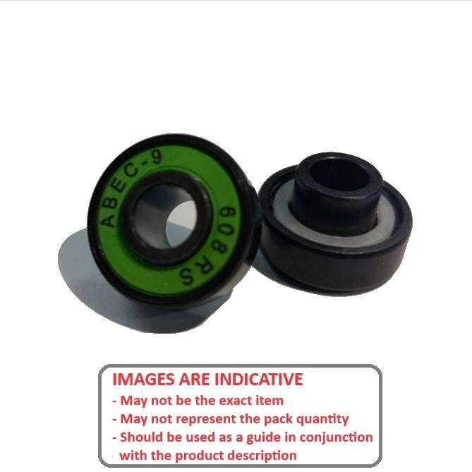 1228444 | W608-1-RG-SKATE (2 Pcs) --- Skate Board and Skating Bearings - For general skating with extended inner ring Extended inner ring one side - SINGLE BEARING - 8x22x7 inner width 12.5 - - Chrome Steel / Nylon Cage