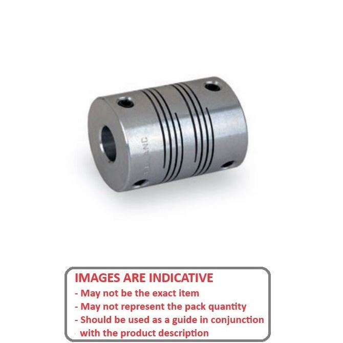 1038997 | CP-015-020-13-013-H-B6-AL-G --- Spiral 6 Beam Couplings - 1.5 2.000 Pilot Bore 12.7 mm - Aluminium