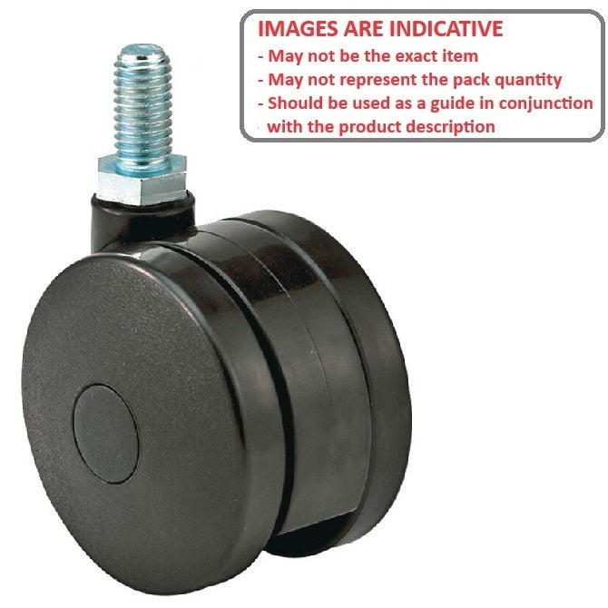 1161397 | WC437RS (2 Pcs) --- Stud Castors - 50.8 mm Swivel 34 - Nylon Thread