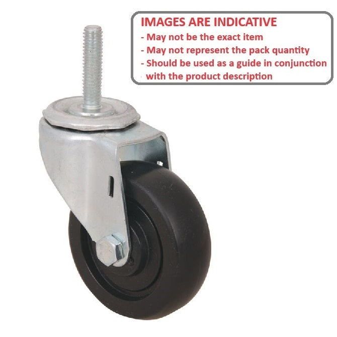 1161398 | WC415RS (4 Pcs) --- Stud Castors - 50.80 x 20.64 mm Swivel 34 - Soft Rubber
