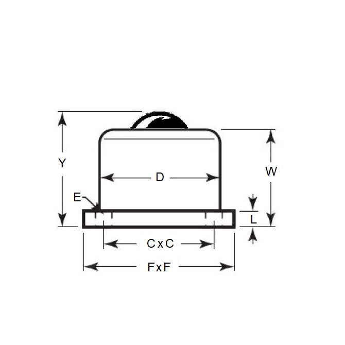1213998 | BTU0318-006-B-C-HD --- Base Mount Ball Transfer Units - 318 kg - 45.5x6.3 mm - Carbon Steel