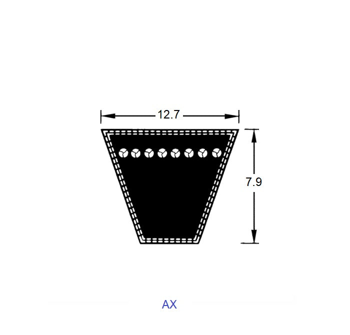 1219504 | BV12-00787-AX31 --- Vee Belts - 787.4 -31.0 in.- mm - - - - Natural Rubber - Raw Edge