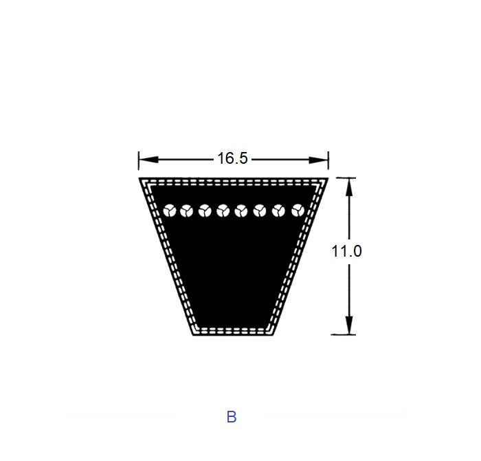 1219499 | BV16-00787-B31 (2 Pcs) --- Vee Belts - 787.0 -31.0 in.- mm - - - - Natural Rubber - Fabric Jacket