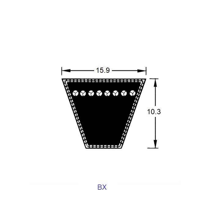 1221669 | BV16-02870-BX113 --- Vee Belts - 2870.2 - 113.0 in. - mm - - - - Natural Rubber - Raw Edge