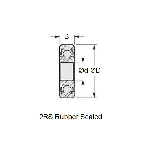 1071891 | SR4-2RS-MC3 --- Single Row Ball Bearings - 6.35x15.875x4.978 mm - Stainless Steel AISI 440C
