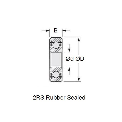 1117338 | S174-6203-2RS --- Single Row Ball Bearings - 17x40x12 mm - Stainless Steel 17-4 PH