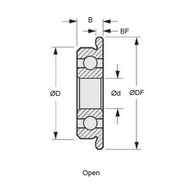 1036758 | SFR0-MC3 --- Single Row Ball Bearings - 1.191x3.967x1.588 mm - Stainless Steel AISI 440C