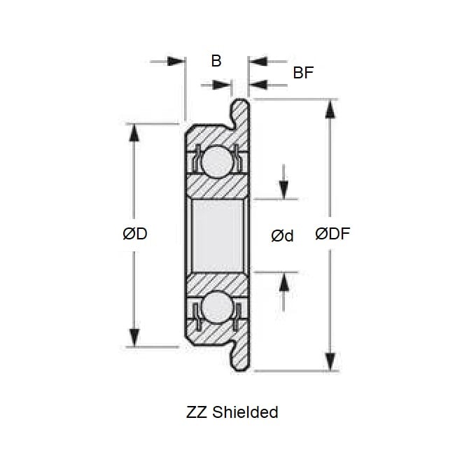 1039166 | F682A-ZZ-MC3-JP6 (50 Pcs) --- Single Row Ball Bearings - 2x5x2.3 mm - Chrome Steel SAE 52100