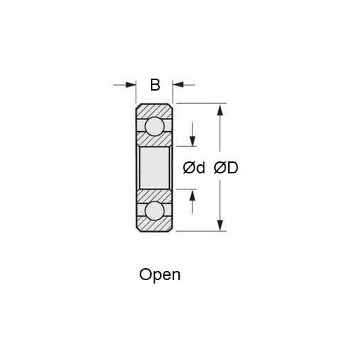 1109997 | S174-6002 --- Single Row Ball Bearings - 15x32x9 mm - Stainless Steel 17-4 PH