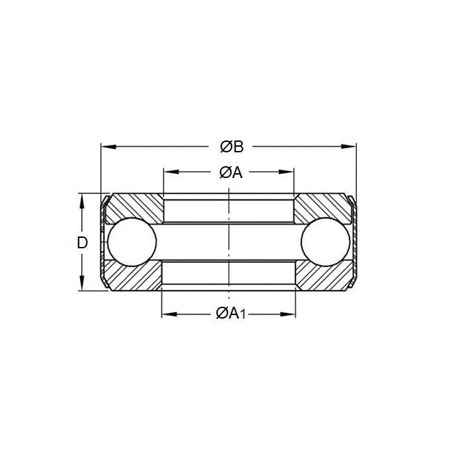 1102154 | T-0127-0322-BND --- Thrust Ball Bearings - 12.7x32.156x11.1 mm / 13.335 mm - Carbon Steel