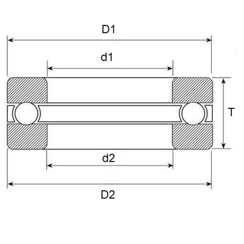 1099767 | T-0120-0260-G-51101 --- Thrust Ball Bearings - 12x26x9 mm / 13 mm - Chrome Steel