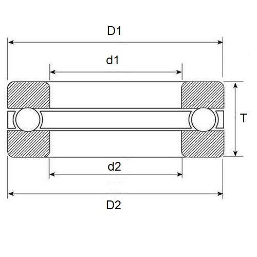 1068363 | T-0060-0140-G-ST --- Thrust Ball Bearings - 6x14x5 mm / 6.2 mm - Chrome Steel