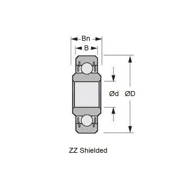 1036831 | SWR0A-ZZ-MC3-L23 --- Single Row Ball Bearings - 1.191x3.967x2.381 mm / 3.175 mm - Stainless Steel AISI 440C