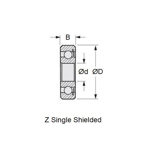 1061354 | S685A-Z-MC3 --- Single Row Ball Bearings - 5x11x5 mm - Stainless Steel AISI 440C