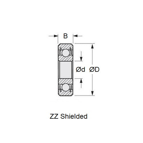 1058412 | SR166-ZZS-MC3-JP6 --- Single Row Ball Bearings - 4.763x9.525x3.175 mm - Stainless Steel AISI 440C