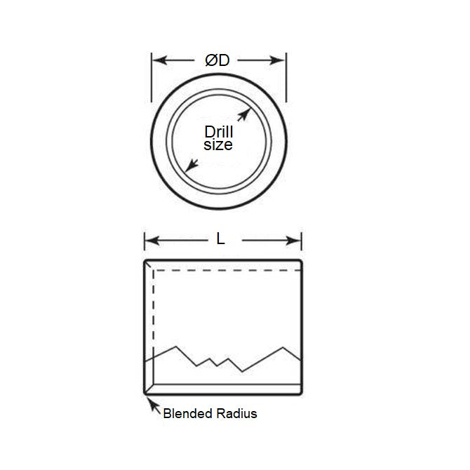 1100226 | BP0055-0127-0127-DP --- Drill Bushings - 12.7x5.556x12.7 mm - Carbon Steel - Hardened