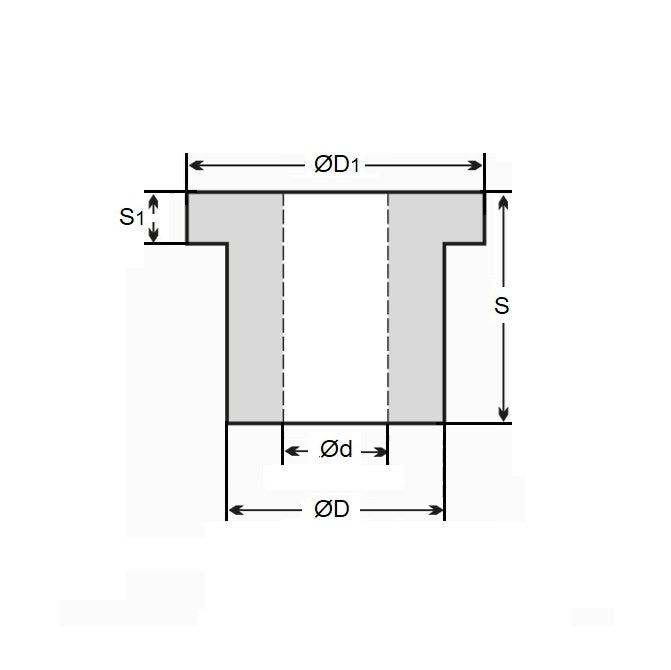 1065470 | BF0060-0080-0080-AOI (50 Pcs) --- Flanged Bushes - 6x8x8 mm - Acetal Oil Filled