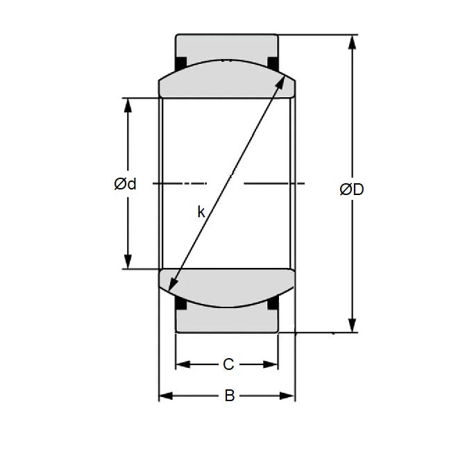 1156529 | GE-04500-06800-ST-W --- Spherical Bushings - 45x68x32 mm - Steel