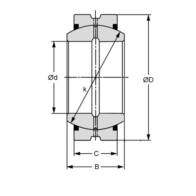 1156546 | GE-04500-07200-ST-OH-SP --- Spherical Bushings - 45x72x36 mm - Steel
