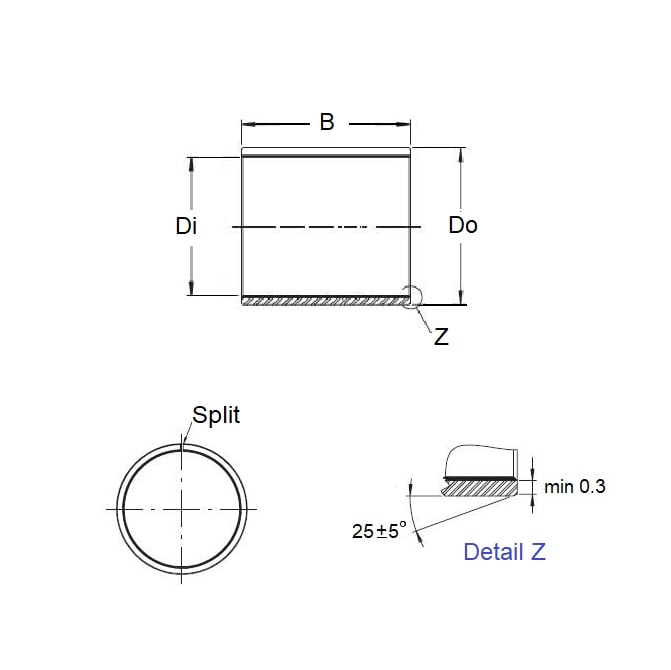 1089995 | BP0100-0120-0080-DU --- Unflanged Bushes - 10x12x8 mm - Steel DU with PTFE