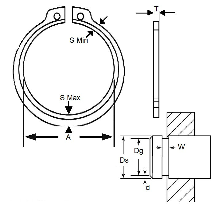 1210794 | CEB-25400-C --- External Retaining Rings - 254x4.75x238.89 mm - Carbon Spring Steel Self Finish
