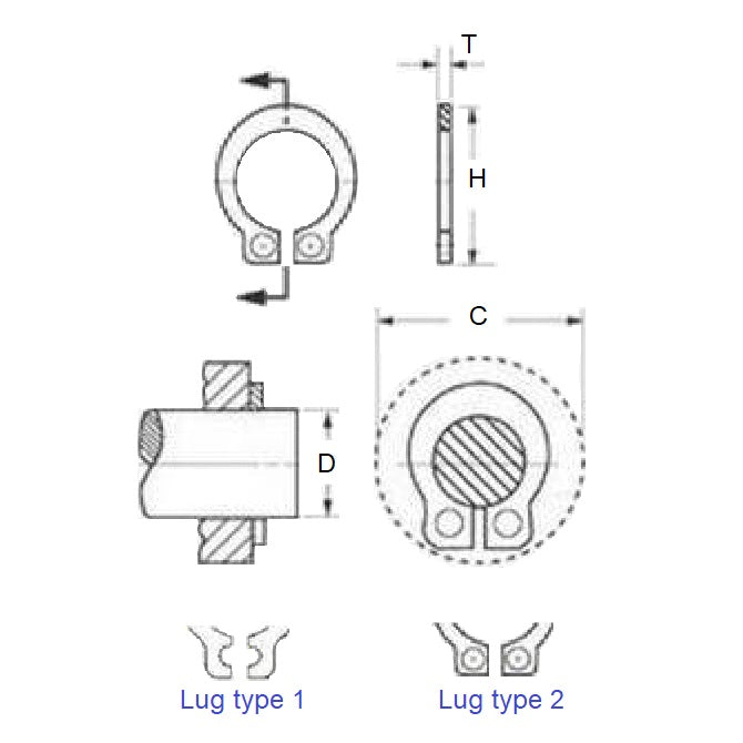 1041655 | CNG-00250-C (100 Pcs) --- External Retaining Rings - 2.5x0.6 - - - Carbon Steel