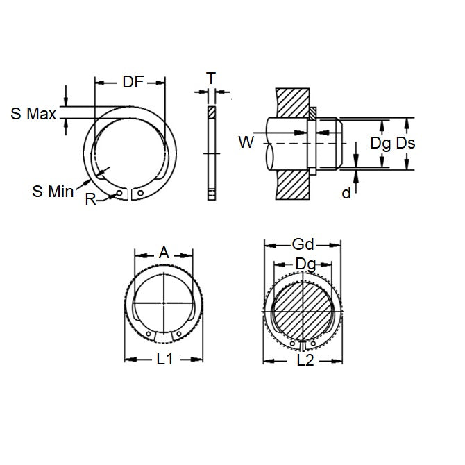 1106727 | CCE-01500-C-V (100 Pcs) --- External Retaining Rings - 15x1x14.3 mm - Carbon Steel