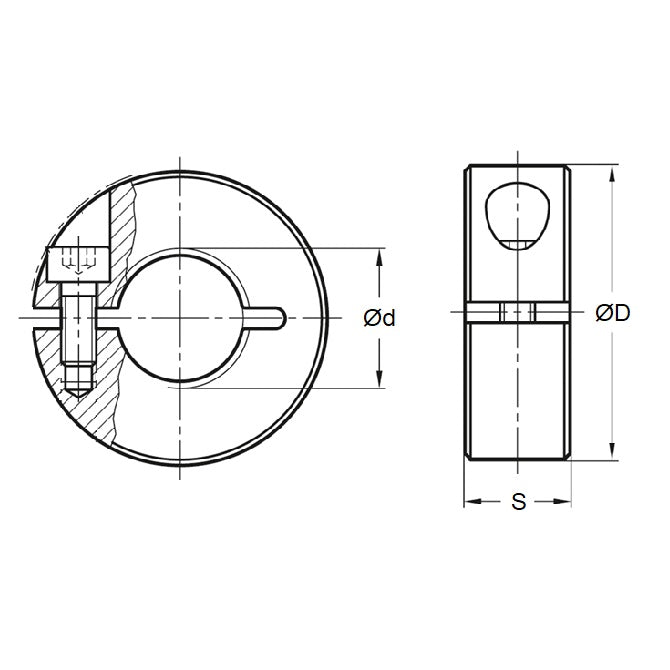 1055125 | COL-00400-016-09-1C-CS --- Shaft Collars - 4x16x9 mm - Steel 12L14 (9SMn Pb36)