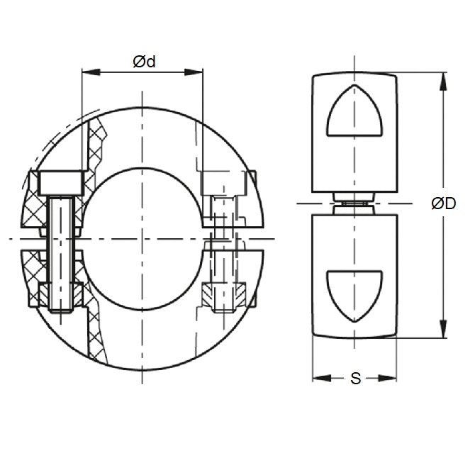 1054986 | COL-00400-015-08-2C-S4 --- Shaft Collars - 4x15x8 mm - Stainless Steel 304 (Similar to A2, 18-8) HRB80
