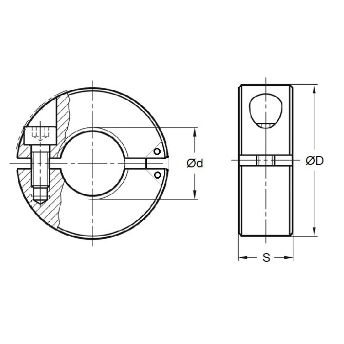 1110026 | COL-01500-034-13-HG-S3 --- Shaft Collars - 15x34x13 mm - Stainless Steel
