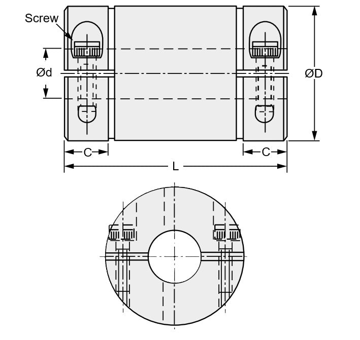 1114971 | COL-01600-022-38-LC-S3 --- Shaft Collars - 16x22x38.1 mm - Carbon Steel