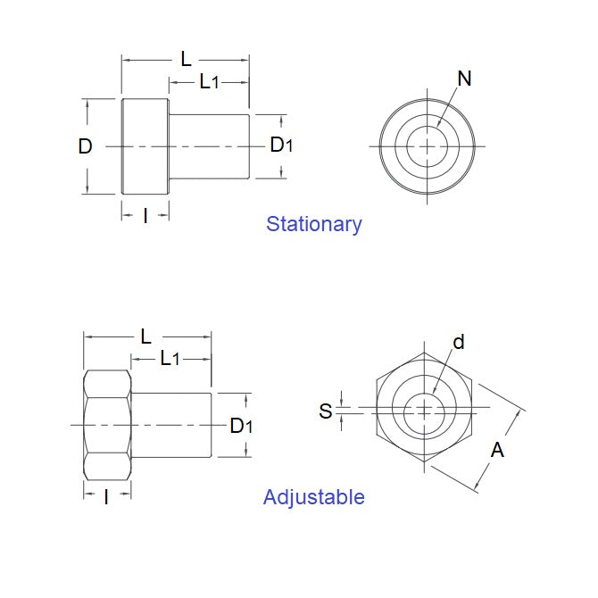 1055648 | DVAB4-ST-100-ADJ-303 --- Adaptor Bushings Dual Vee - Bushing Size 4 - 30x11.1 mm - Stainless Steel 303 (Similar to A2, 304, 18-8)
