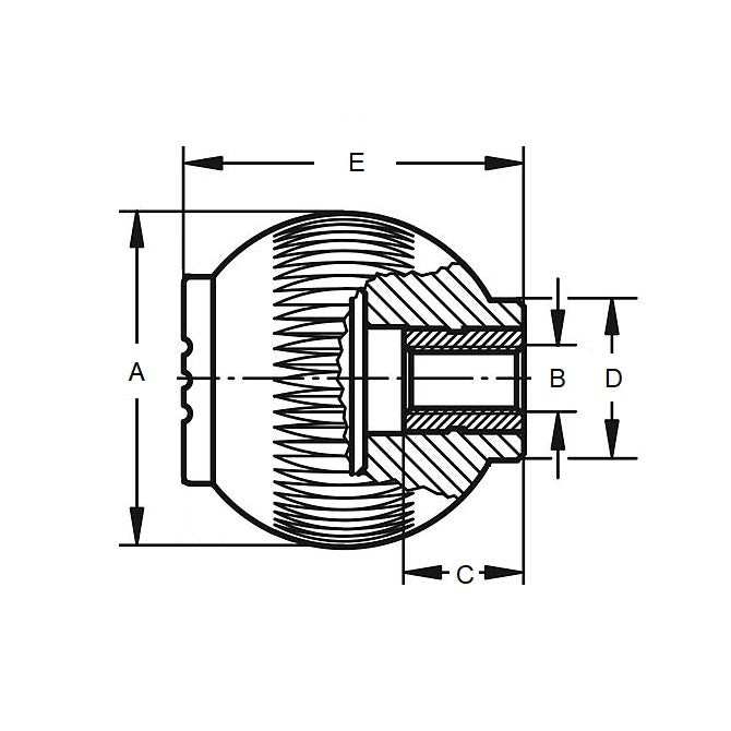 1102471 | KF127C-050-NG-SS (10 Pcs) --- Ball Knobs - 1/2-13 UNC -12.7mm- 50.04x50 mm - Stainless Steel