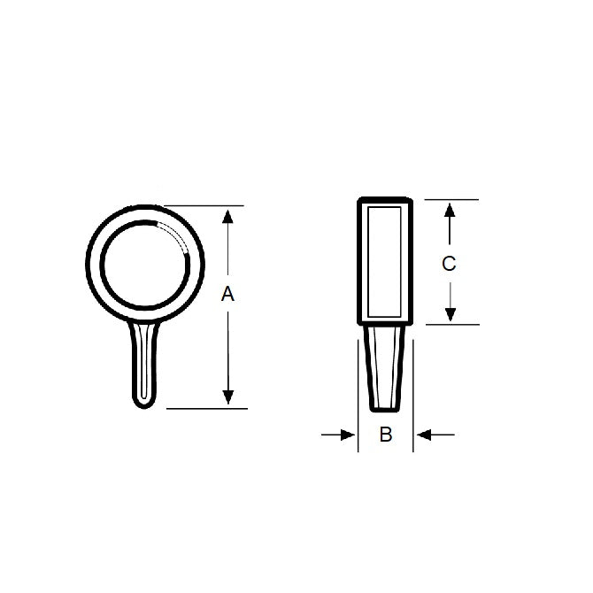 1072084 | KM064-017-L-B (10 Pcs) --- Thumb Knobs - 1/4 -6.35mm- - Use Own Screw 17.46x11.1 mm - Plastic