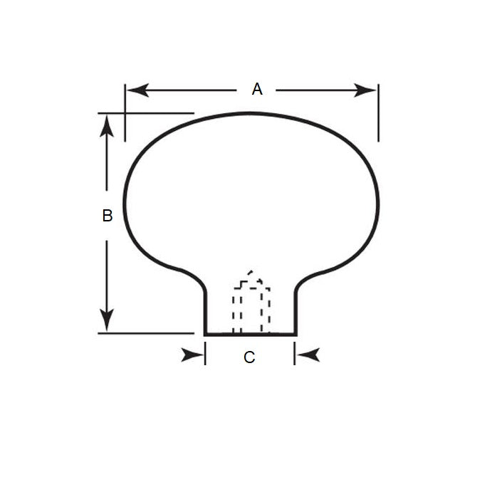 1072729 | KF064C-032-MRPH (100 Pcs) --- Mushroom Knobs - 1/4-20 UNC - 6.35mm - 31.75x25 mm - Phenolic