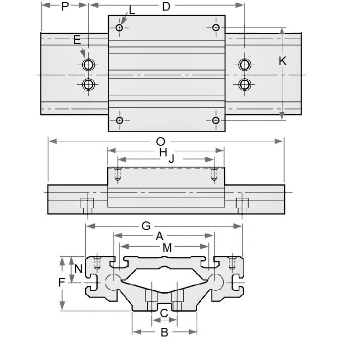 1095763 | PBC-1166RS --- Mini Rail Self-Lubricating Linear - 12 0.025-0.051 13 mm - Ceramic Coated RC70 with Frelon Gold