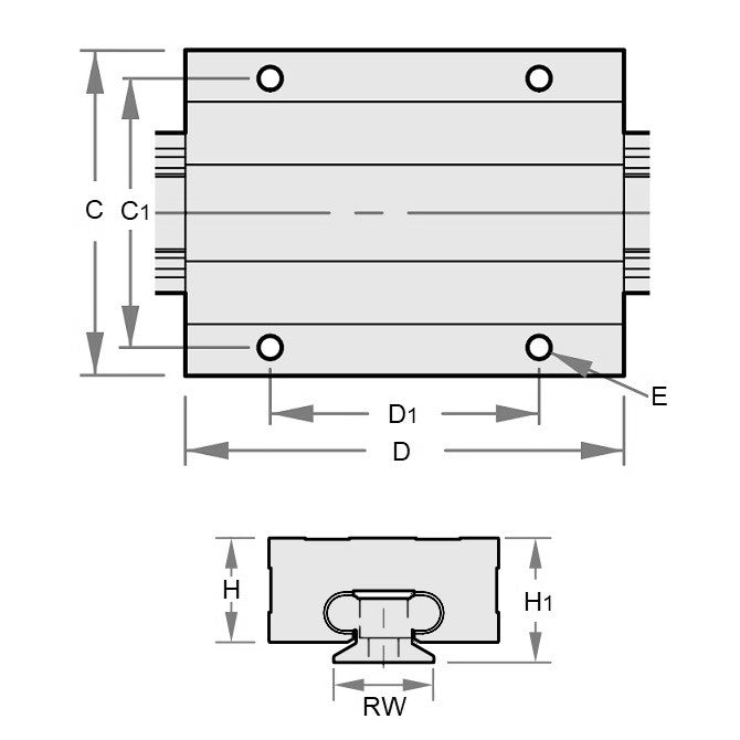 1098012 | PBC-1214RS --- Mini Rail Carriages Linear - 12x27x34 mm - Aluminium