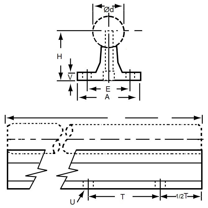 1150270 | TLM-1906RS --- Rail Supports Linear - 38.1x63.5x609.6 mm
