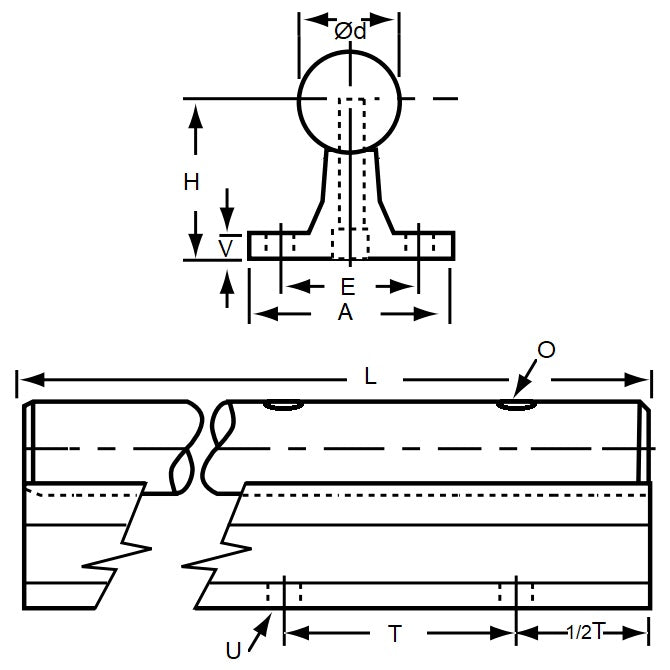 1102040 | TLM-1956RS --- Rail Supports Linear - 12.7x28.58x1219.2 mm