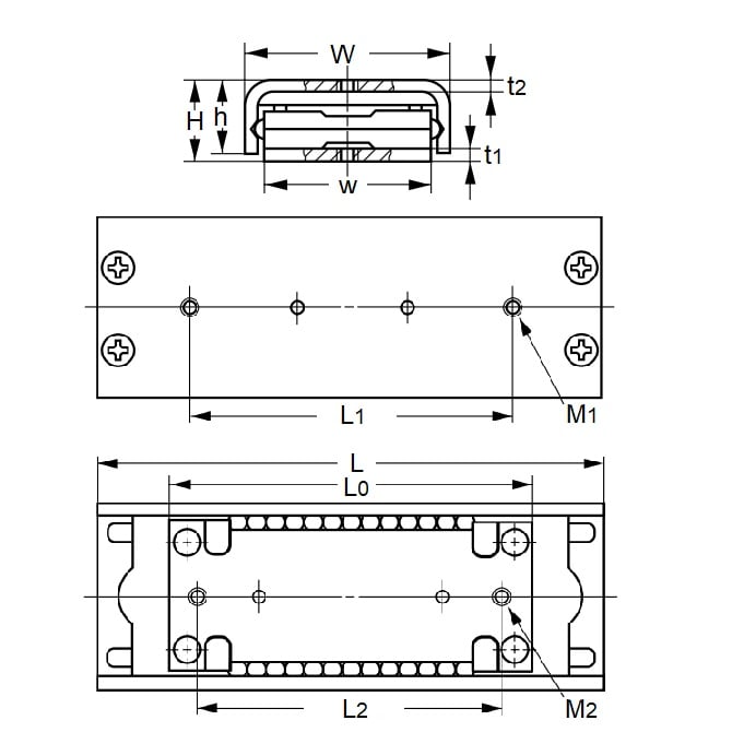 1108739 | BSR-1550SL (2 Pcs) --- Linear Slides - 15x8x50 mm