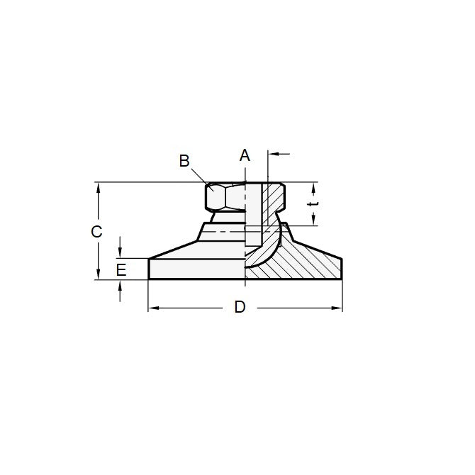 1067173 | MSF-060M-S3-040 --- Levelling Socket Mounts - M6 -6x1mm- 19x13 mm - Stainless Steel 303/304 Similar to A2, 18-8 HRB80